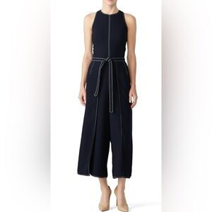 New💥Joie navy dressy cropped wide leg draped jumpsuit size 0